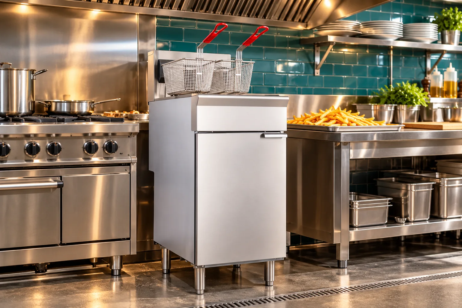 GAS DEEP FRYERS — kitchen scene