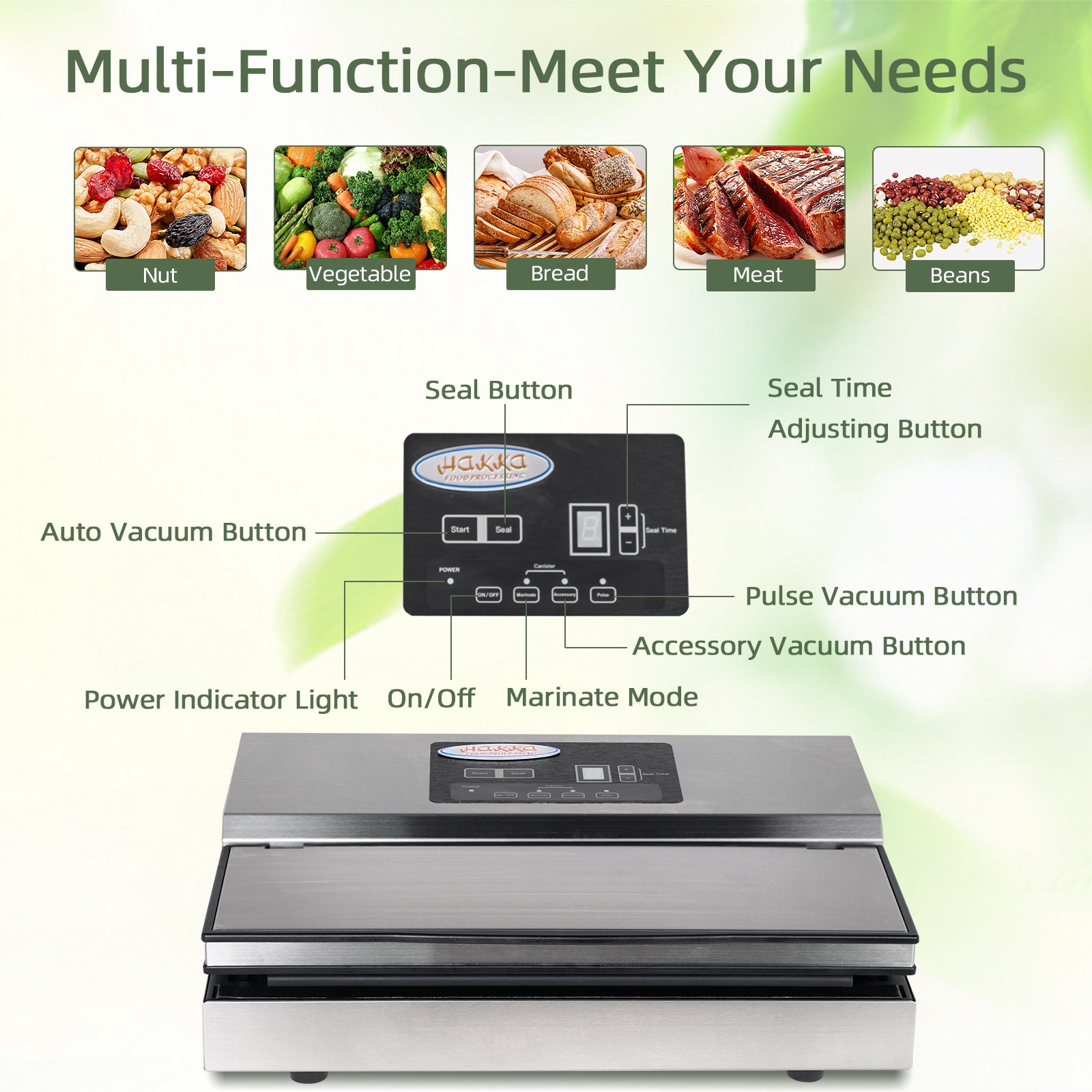 MorganGastro Commercial Food Sealer Machine, Dual Pumps Chamber Vacuum Sealer for Preserving Meat and Sous Vide, Max. Bag 12.2in Width, Automatic Vacuum Programmable Digital Display,110V 460W - Image 5