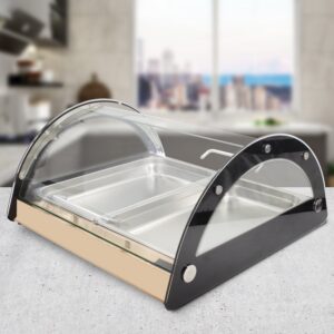 MorganGastro Commercial Countertop Bakery Display Case Pastry Muffins Food Showcase，Rose Gold