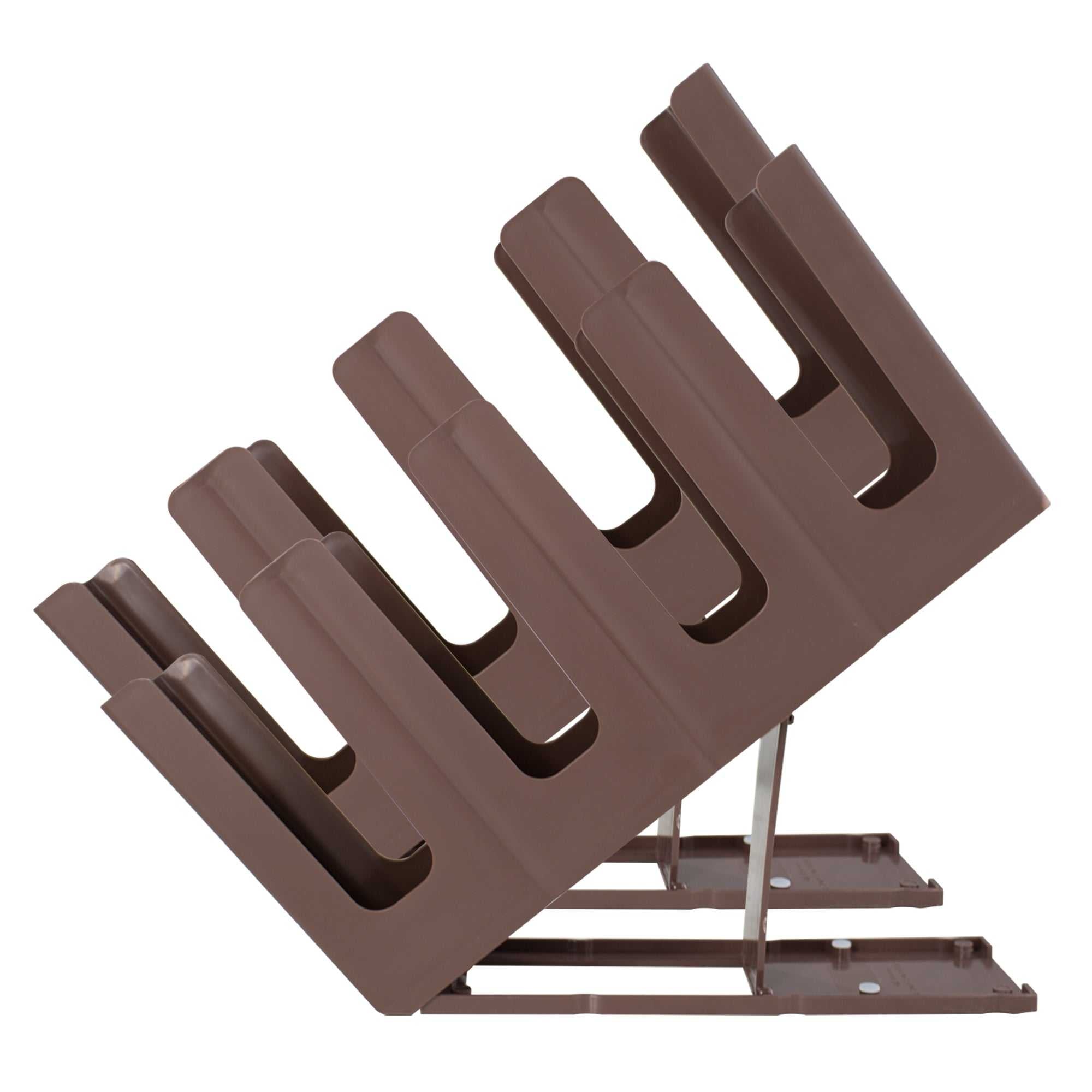 Clivia Brown 4-Section Slanted Countertop Cup and Lid Organizer - Image 2
