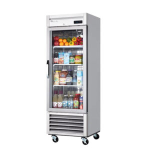 MorganGastro 1 Glass Door 23 cu. ft. Stainless Refrigerator, Bottom-Mount Compressor