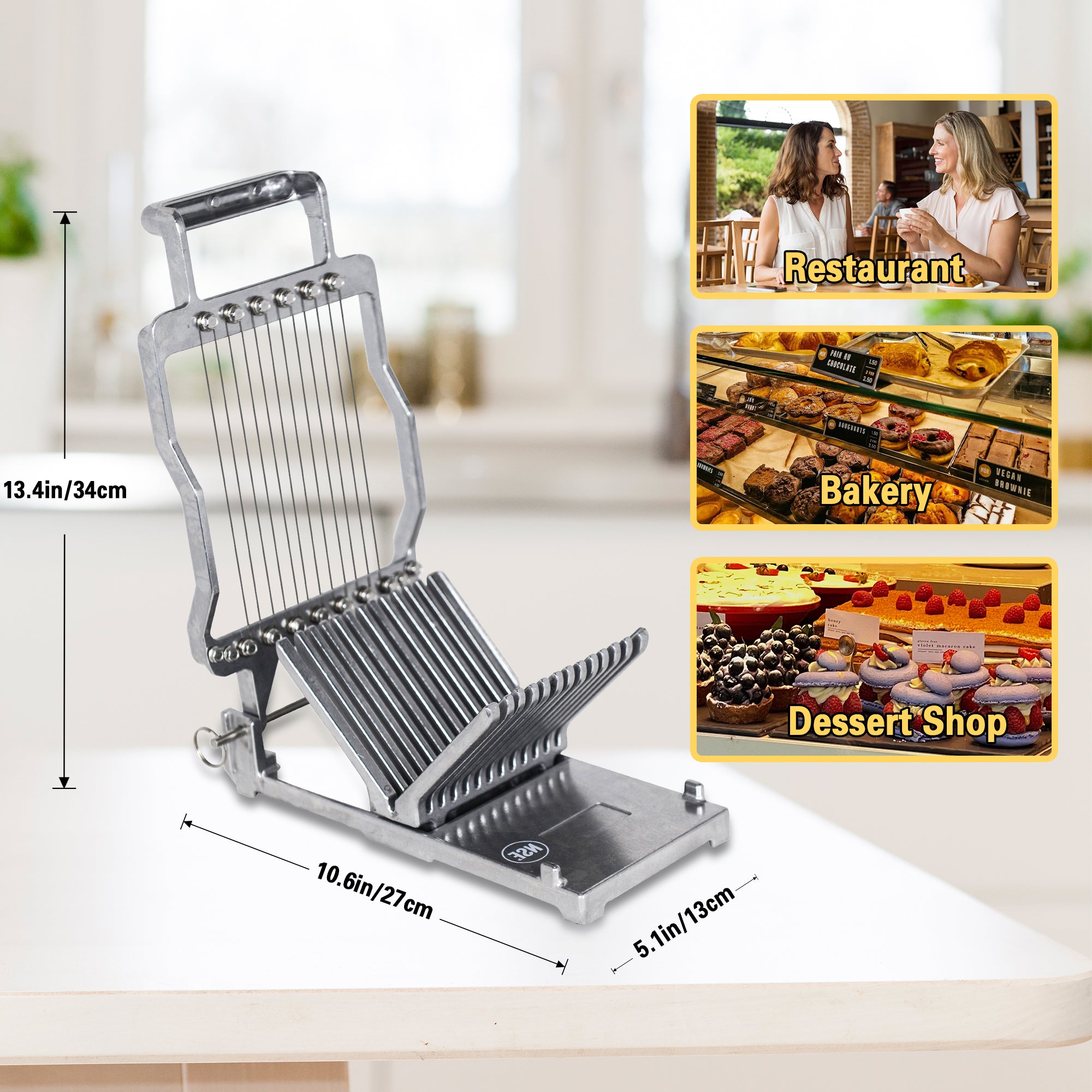 MorganGastro Cheese Slicer Stainless Steel Wire Cheese Cutter Butter Cutting 3/4" 3/8" - Image 2