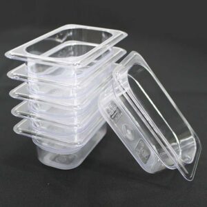Jiwins 6 Pack 1/9 Size Food Pan 2.5" Deep Clear Polycarbonate Storage Container