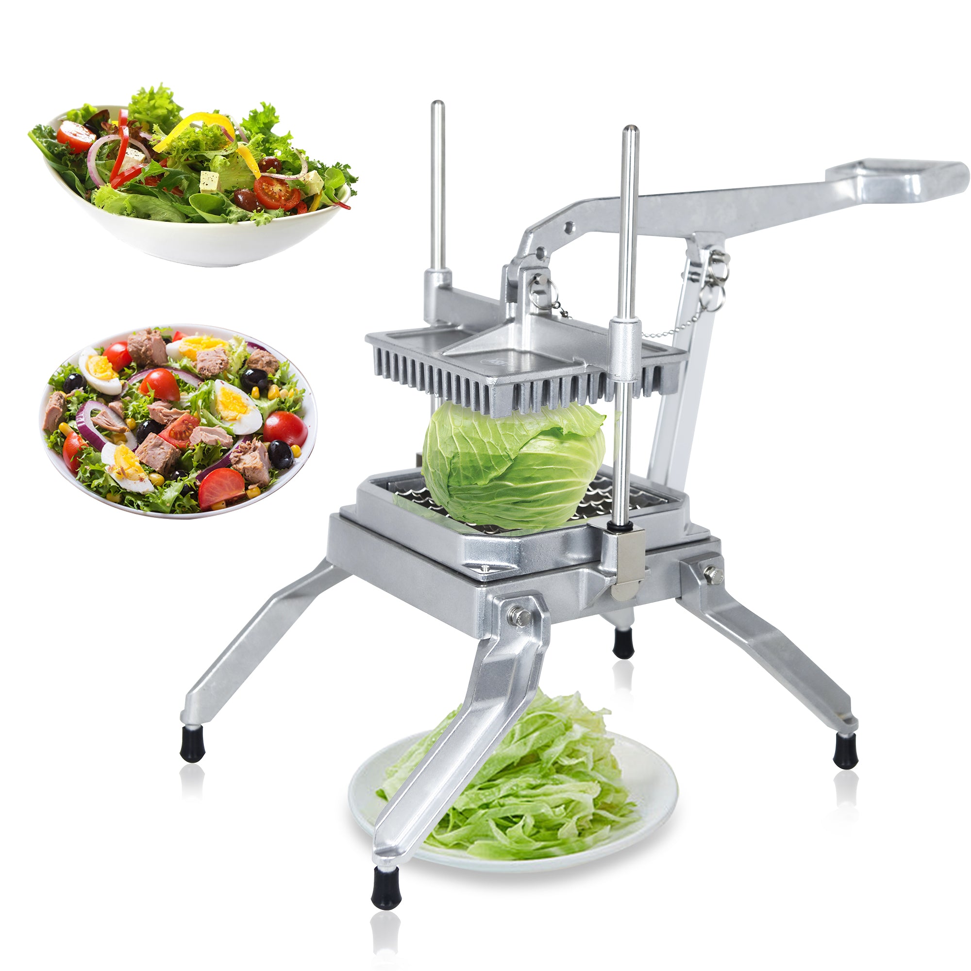 MorganGastro Commercial Stainless Steel Lettuce Cutter Include 3 Blades(1 * 1", 1 * 1/2", 1/2 * 1/2")
