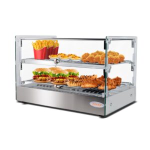 MorganGastro 50L Commercial Countertop Bakery Display Case with Warmer System