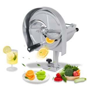 MorganGastro Commercial Vegetable Slicer Manual Fruit Slicer Potato Tomato Slicing Machine Onion Slicers Stainless Steel Vegetable Cutter for Potato Lemon Tomato Onion, 0.2-10mm Thickness Adjustable