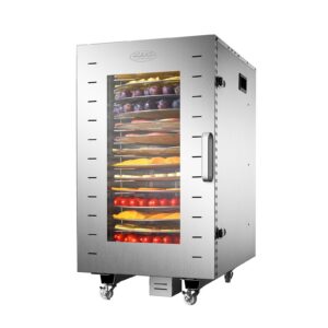 MorganGastro Food Dehydrator 16 Trays Stainless Steel 360° Rotation Meat Jerky Dryer