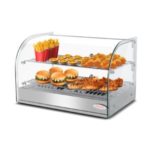 MorganGastro 45L Commercial Countertop Bakery Display Case with Warmer System