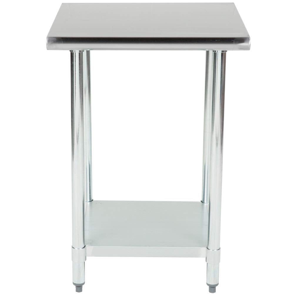 MorganGastro 24" x 30" 18 Gauge 430 Economy Stainless Steel Commercial Work Table with Undershelf