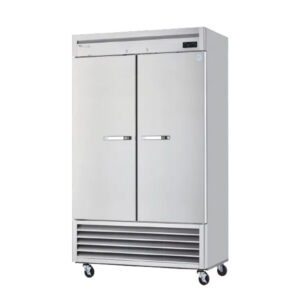 MorganGastro 2 Solid Door 49 cu. ft. Stainless Freezer, Bottom-Mount Compressor