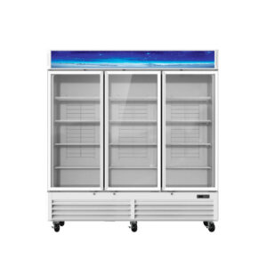 MorganGastro 72 CuFt. 3 Glass Doors Refrigerator (Swing), White, Energy Star Rated