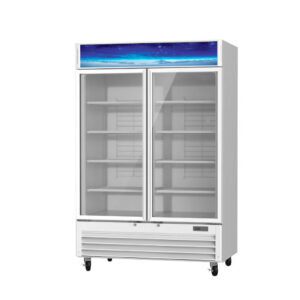 MorganGastro 49 CuFt. 2 Glass Doors Freezer (Swing), White, Energy Star Rated