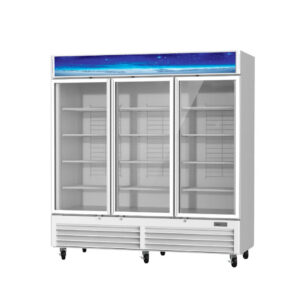 MorganGastro 72 CuFt. 3 Glass Door Freezer (Swing), White, Energy Star Rated