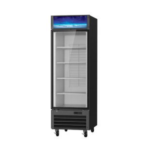 MorganGastro 23 CuFt. 1 Glass Door Freezer (Swing), Black, Energy Star Rated