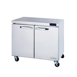 MorganGastro 2 Doors All Stainless Undercounter Refrigerator - 36" wide, 9.2 cu/ft., R-290 Refrigerant
