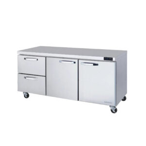 MorganGastro 2 Drawers 2 Doors (M, R) All Stainless Undercounter Refrigerator - 72" wide, 20 cu/ft, R-290 Refrigerant