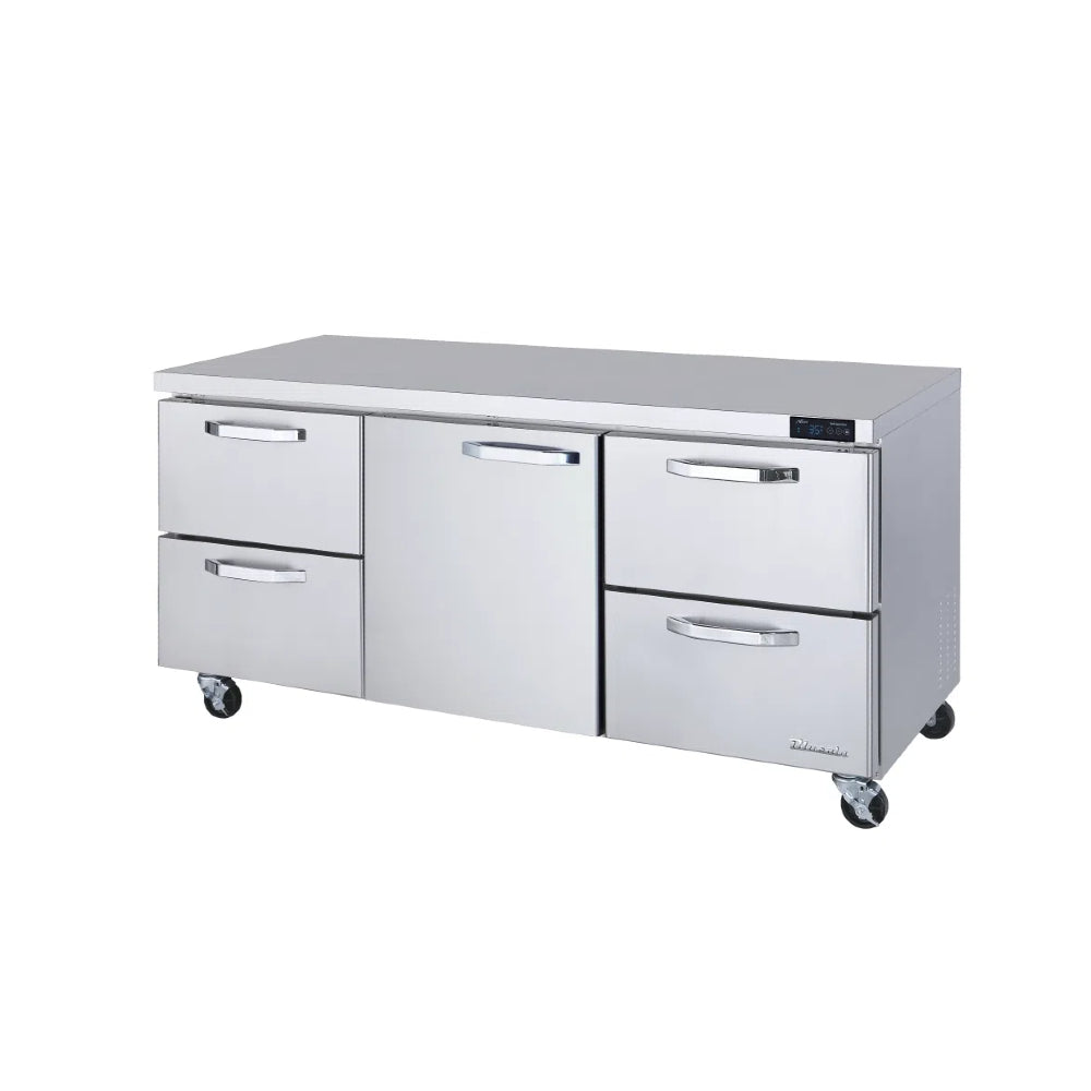 MorganGastro 4 Drawers 1 Door (M) All Stainless Undercounter Refrigerator - 72" wide, 20 cu/ft, R-290 Refrigerant
