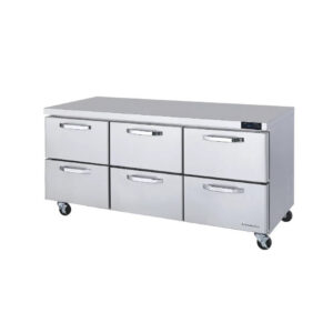 MorganGastro 6 Drawers All Stainless Undercounter Refrigerator - 72" wide, 20 cu/ft, R-290 Refrigerant