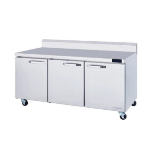 MorganGastro 3 Doors All Stainless Work Top Refrigerator - 72" wide, 20 cu/ft., R-290 Refrigerant