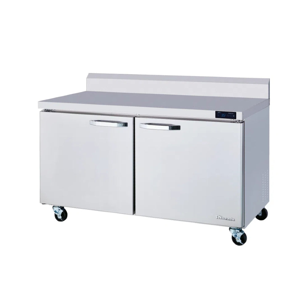 MorganGastro 2 Doors All Stainless Work Top Freezer - 60" wide, 16.5 cu/ft., R-290 Refrigerant