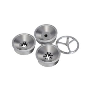 MorganGastro Sausage Stuffer Accessories 4 PCS Stainless Steel Hollow Churro Nozzles Attachment for Sausage Stuffer Machine