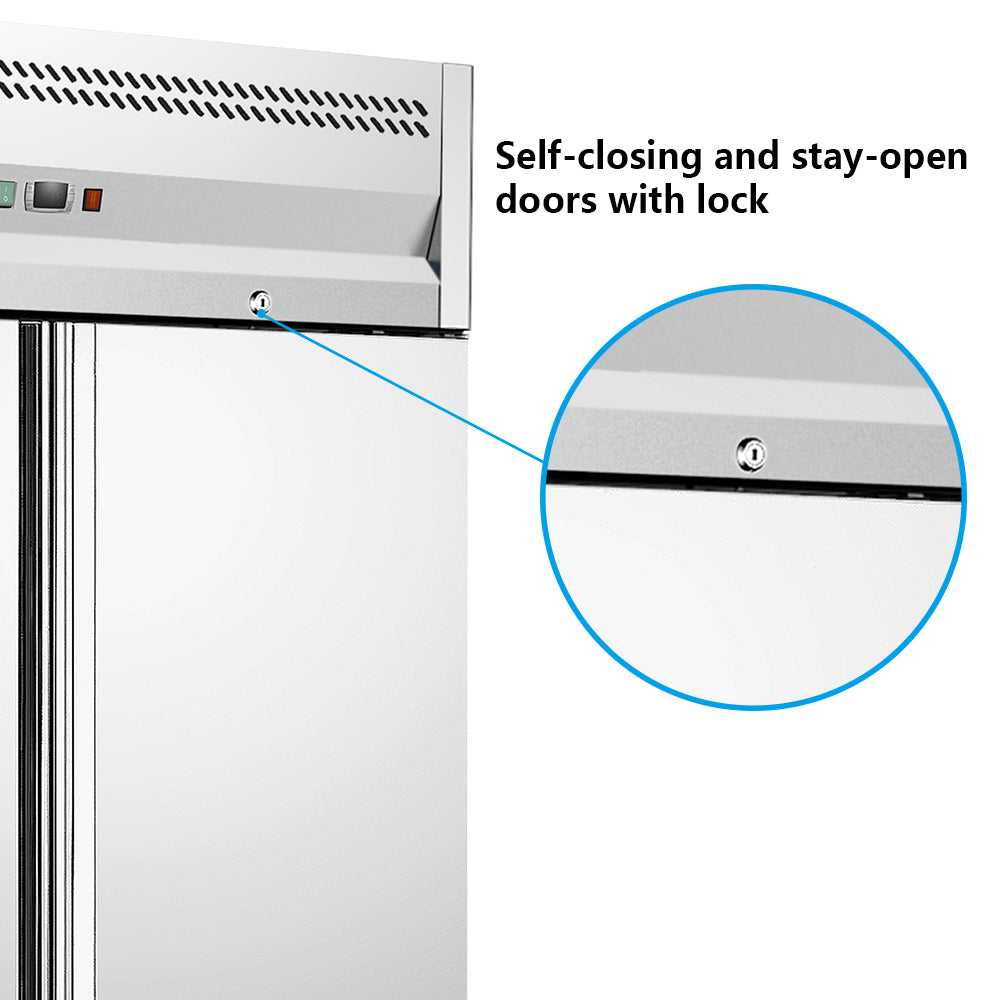 MorganGastro 530L Single Door Upright Freezer Commercial Refrigerator Temp : -18 ~-22℃ - Image 2