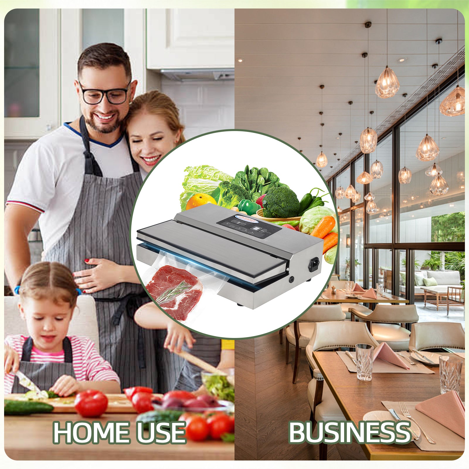 MorganGastro Commercial Food Sealer Machine, Dual Pumps Chamber Vacuum Sealer for Preserving Meat and Sous Vide, Max. Bag 12.2in Width, Automatic Vacuum Programmable Digital Display,110V 460W - Image 7