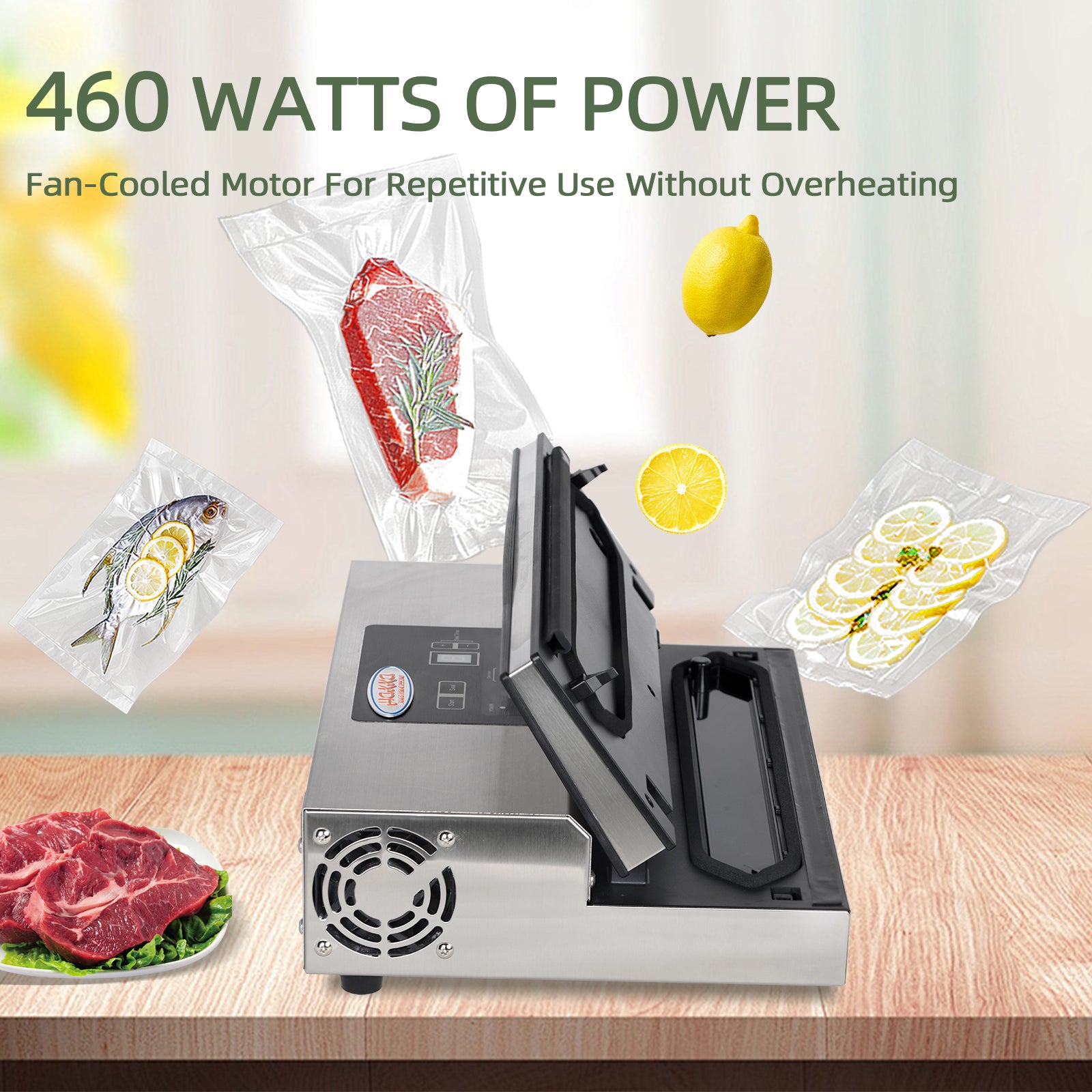 MorganGastro Commercial Food Sealer Machine, Dual Pumps Chamber Vacuum Sealer for Preserving Meat and Sous Vide, Max. Bag 12.2in Width, Automatic Vacuum Programmable Digital Display,110V 460W - Image 6