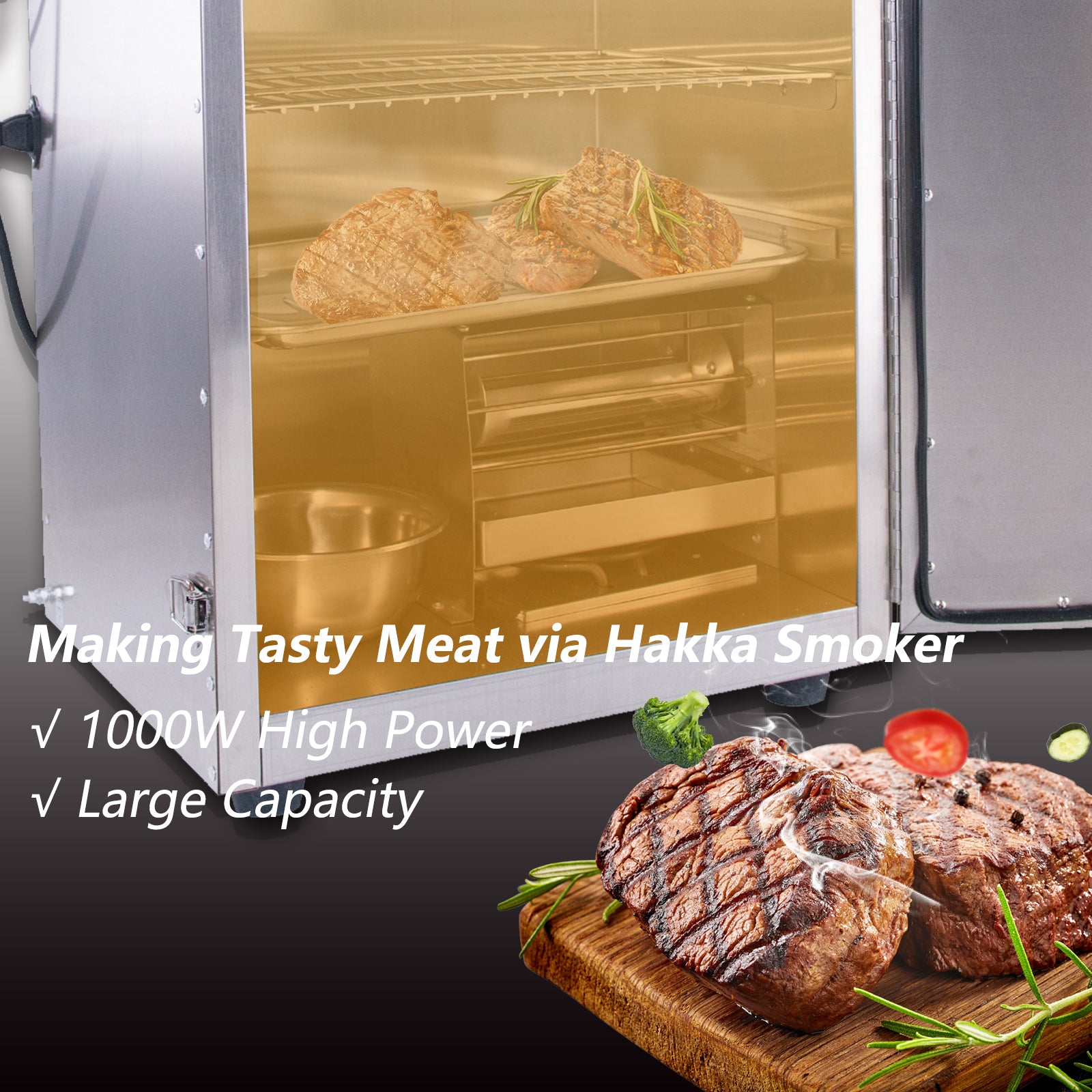 MorganGastro Outdoor Digital Electric Barbecue Smoker 4 Layers BBQ Meat Smoker Grill - Image 6