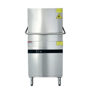 MorganGastro Commercial Hood Type Dishwasher, High Temperature Door Type Dishwashing Machine with Rinse Pump, ETL & NSF Certified, Stainless Steel