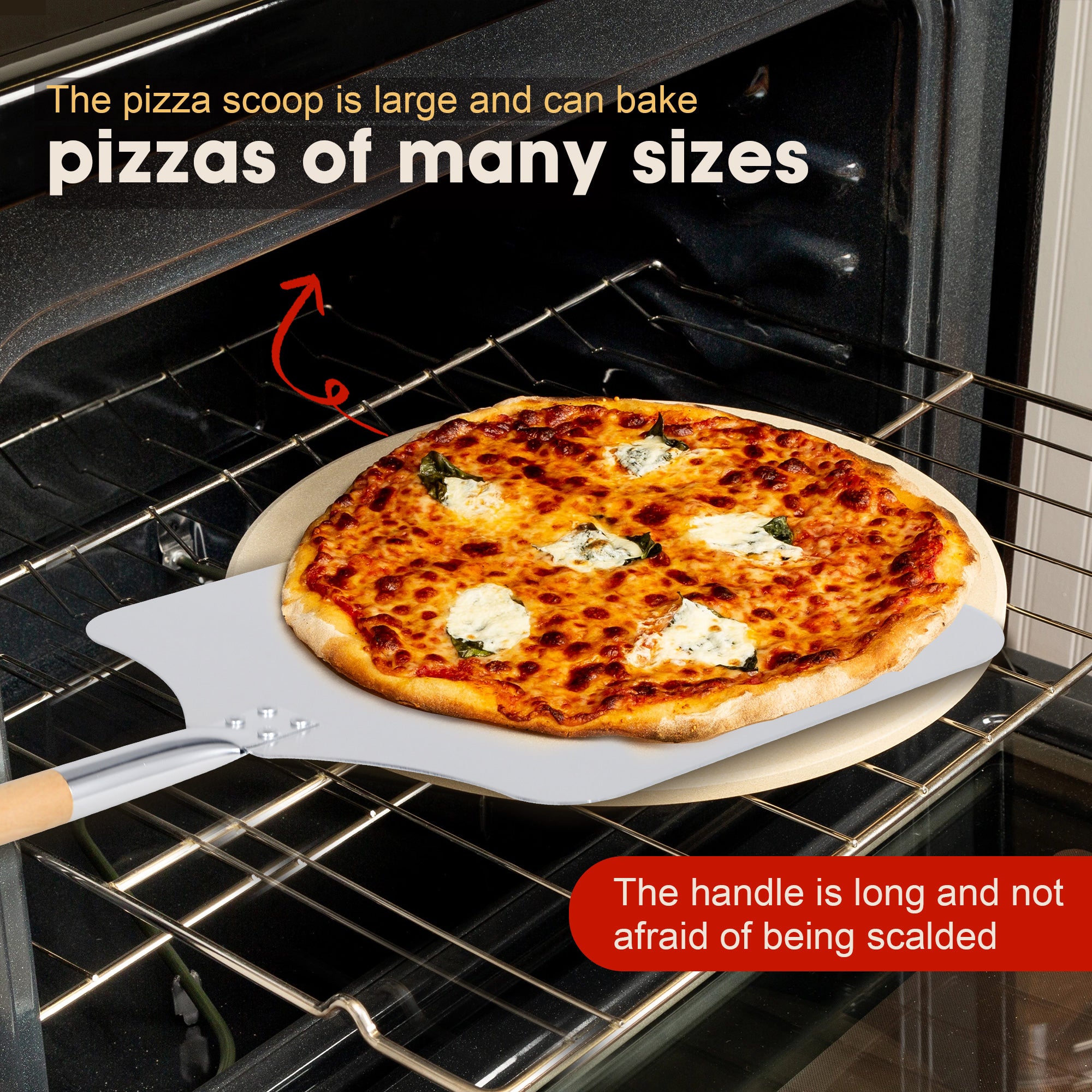 Clivia 14"x 16"x28" Detachable Handle Aluminum Pizza Peel - Image 5