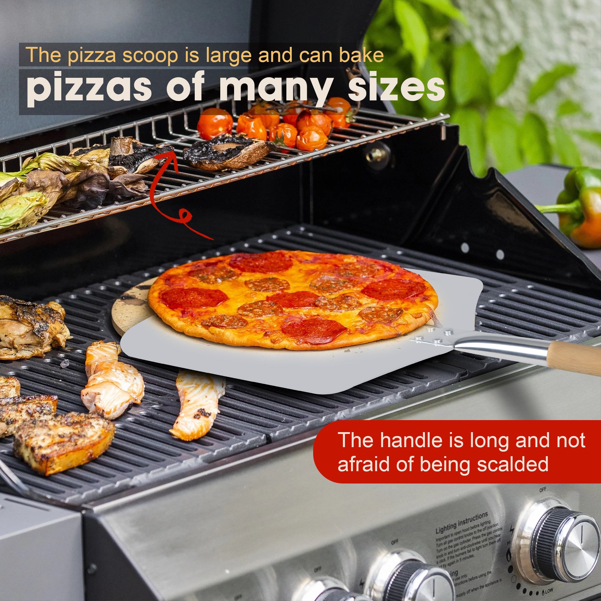 Clivia 12"x 13"x25" Detachable Handle Aluminum Pizza Peel - Image 3