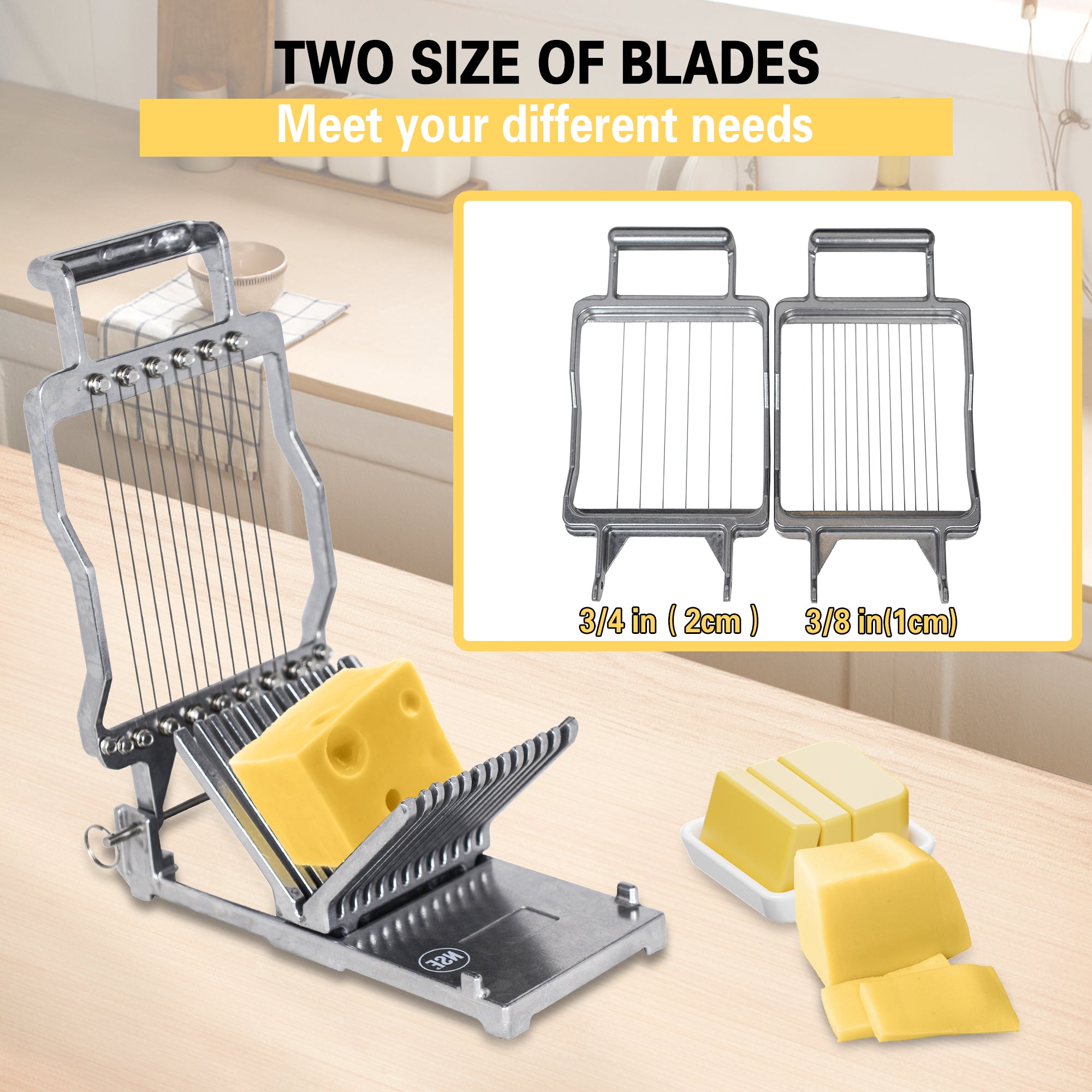 MorganGastro Cheese Slicer Stainless Steel Wire Cheese Cutter Butter Cutting 3/4" 3/8" - Image 5