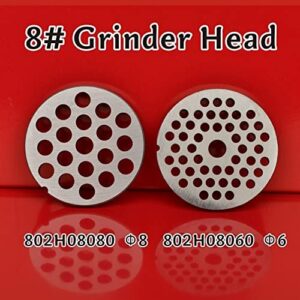 MorganGastro #8 Stainless Steel Meat Grinder Cutting Plates (Φ6&Φ8)