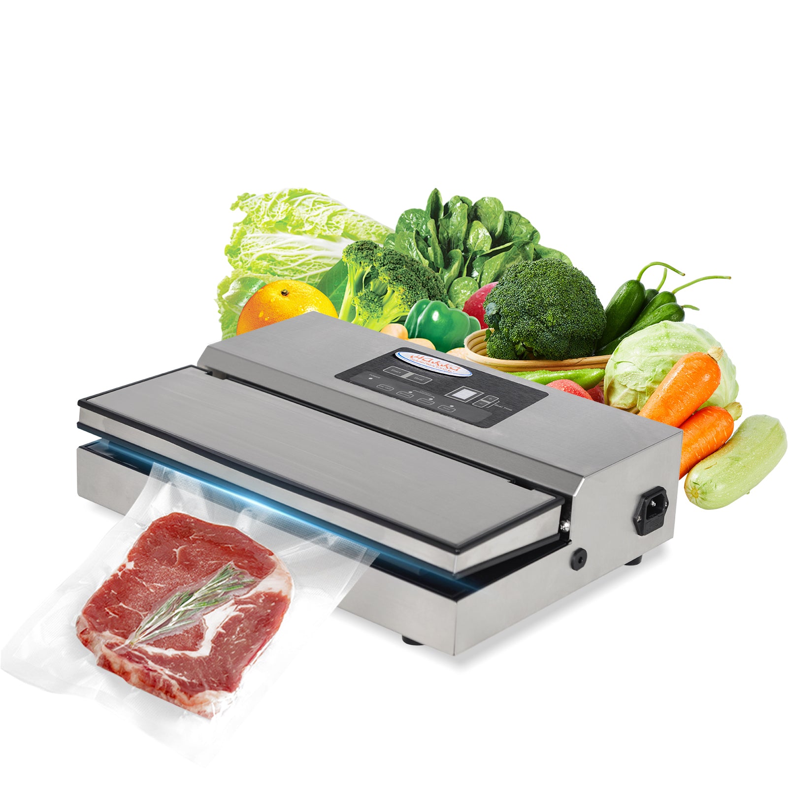 MorganGastro Commercial Food Sealer Machine, Dual Pumps Chamber Vacuum Sealer for Preserving Meat and Sous Vide, Max. Bag 12.2in Width, Automatic Vacuum Programmable Digital Display,110V 460W