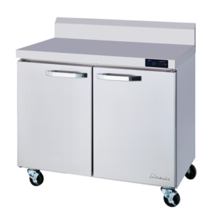 MorganGastro 2 Doors All Stainless Work Top Refrigerator - 36" wide, 9.2 cu/ft., R-290 Refrigerant