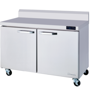 MorganGastro 2 Doors All Stainless Work Top Refrigerator - 48" wide, 13 cu/ft., R-290 Refrigerant