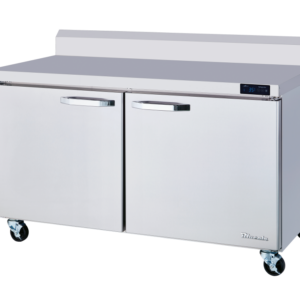 MorganGastro 2 Doors All Stainless Work Top Refrigerator - 60" wide, 16.5 cu/ft., R-290 Refrigerant