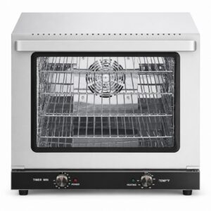 EasyRose 66L Commercial Convection Oven, 2800W Half Size Countertop Oven with 4 Racks, Stainless Steel, 150–500°F, 120-Min Timer