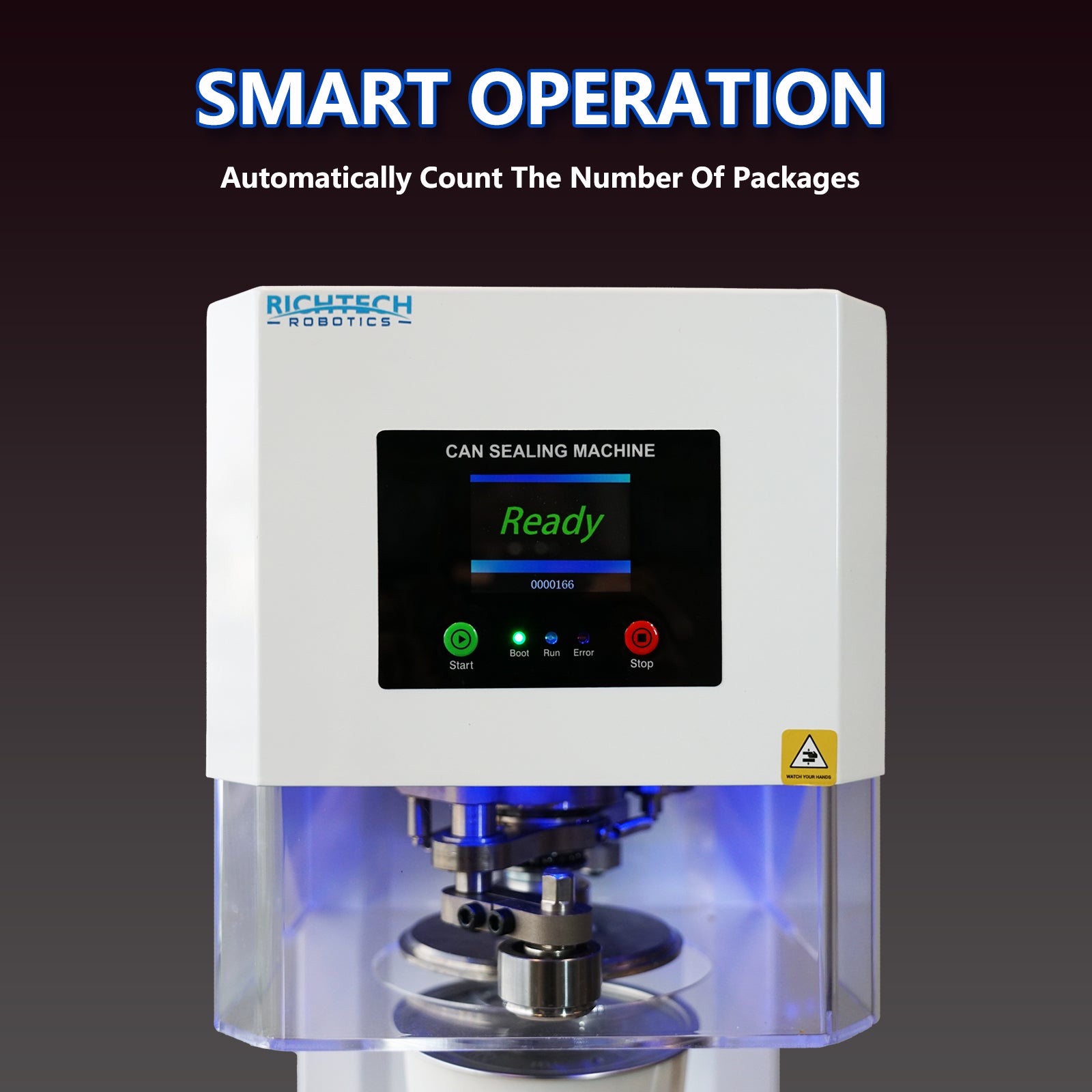 MorganGastro Fully Automatic Can Sealing Machine, Cup Sealer with 40-100mm Caliber Height 40-190mm Seal A Variety of Lids for Milk Tea Shops, Bakeries - Image 8