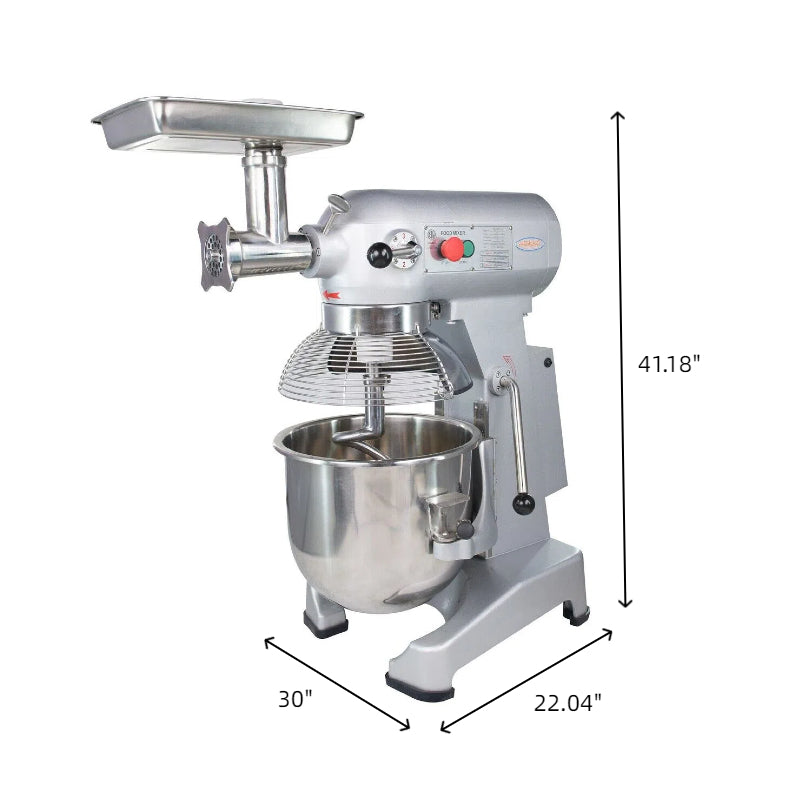 MorganGastro 30Qt Dough Stand Mixer 3 Speed, 4 Function Stainless Steel Food Mixer with Meat Grinder Head, ETL certified - Image 2