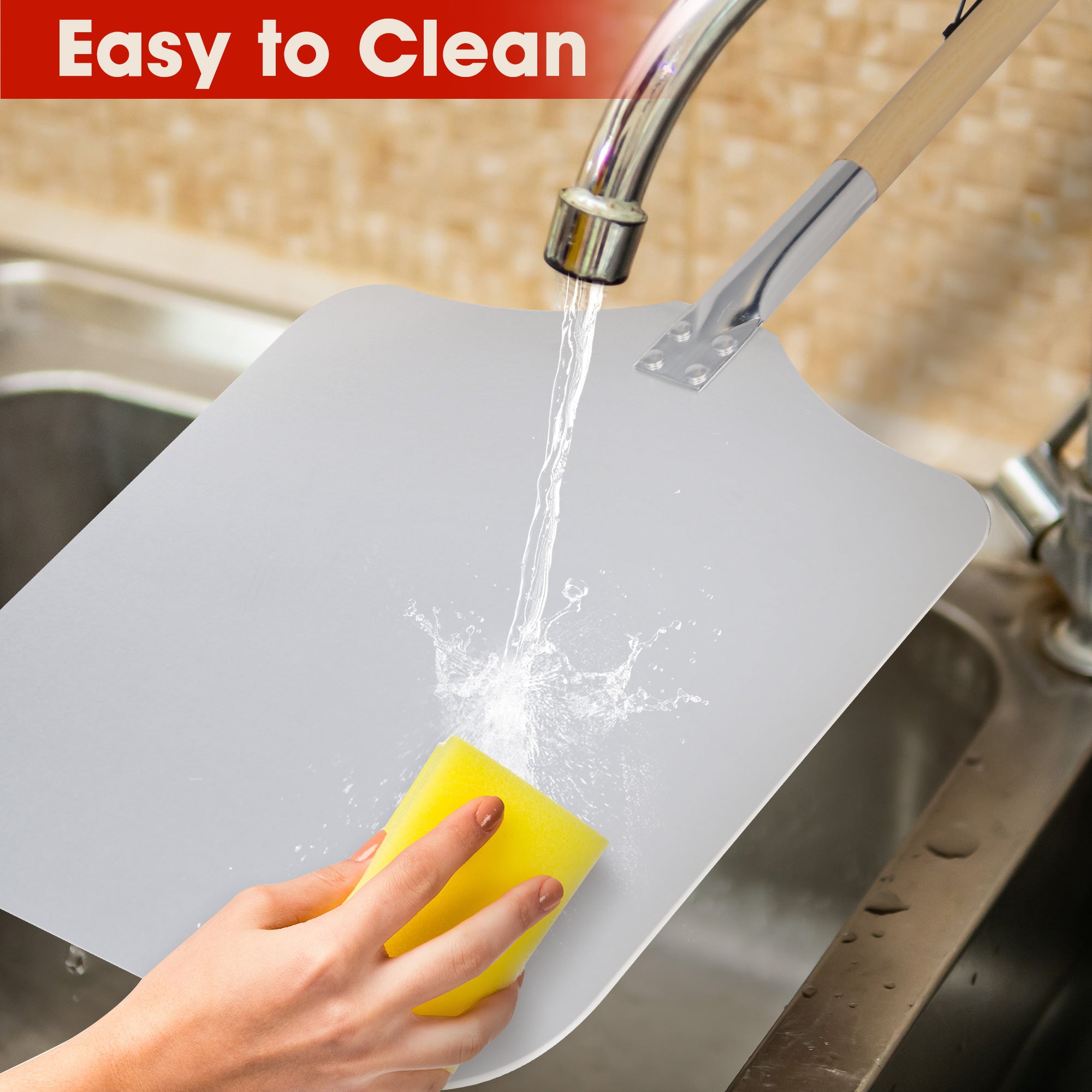 Clivia 14"x 16"x28" Detachable Handle Aluminum Pizza Peel - Image 7