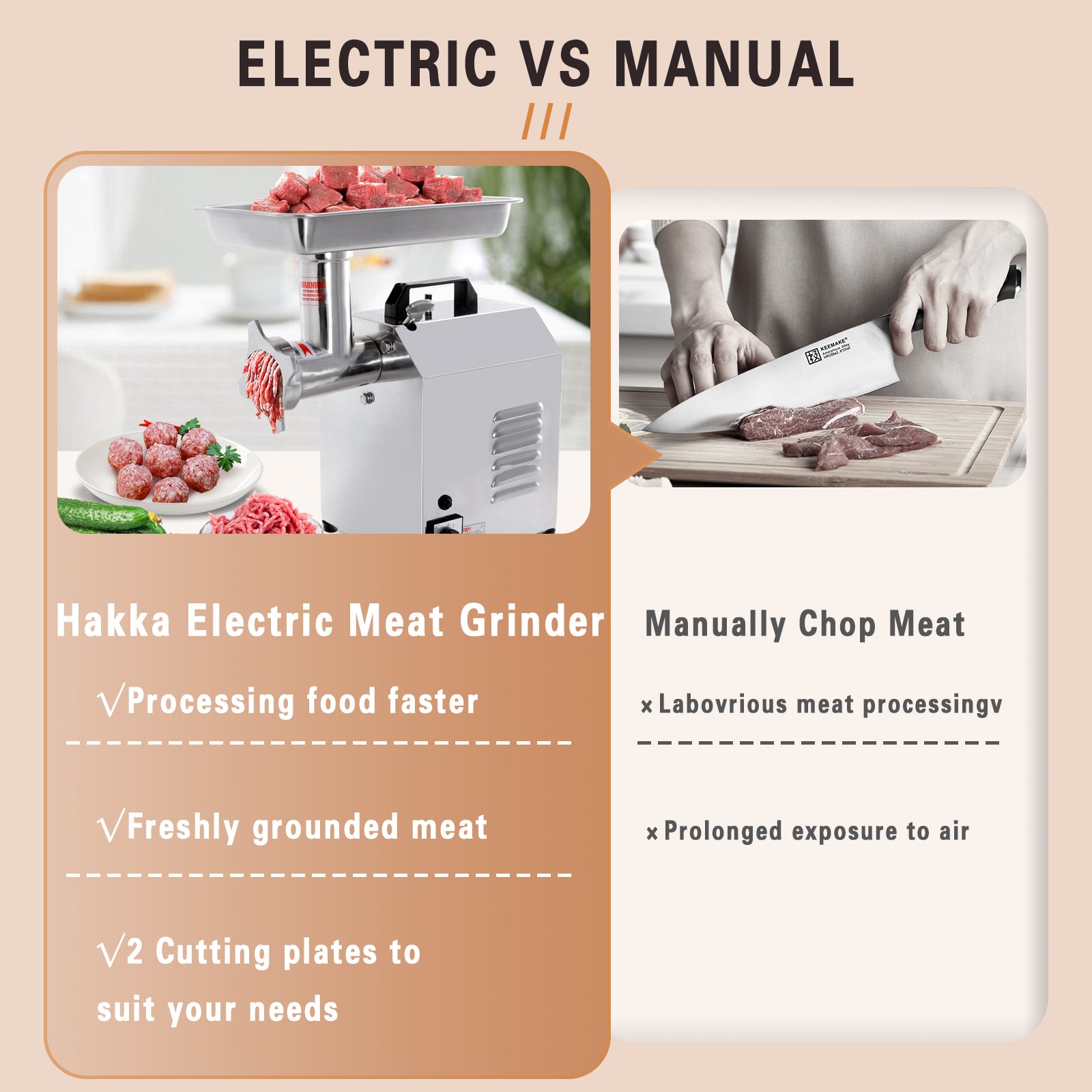 MorganGastro Electric Meat Grinder, 300W, 176 lbs/h Stainless Steel Food Mincer - Image 8
