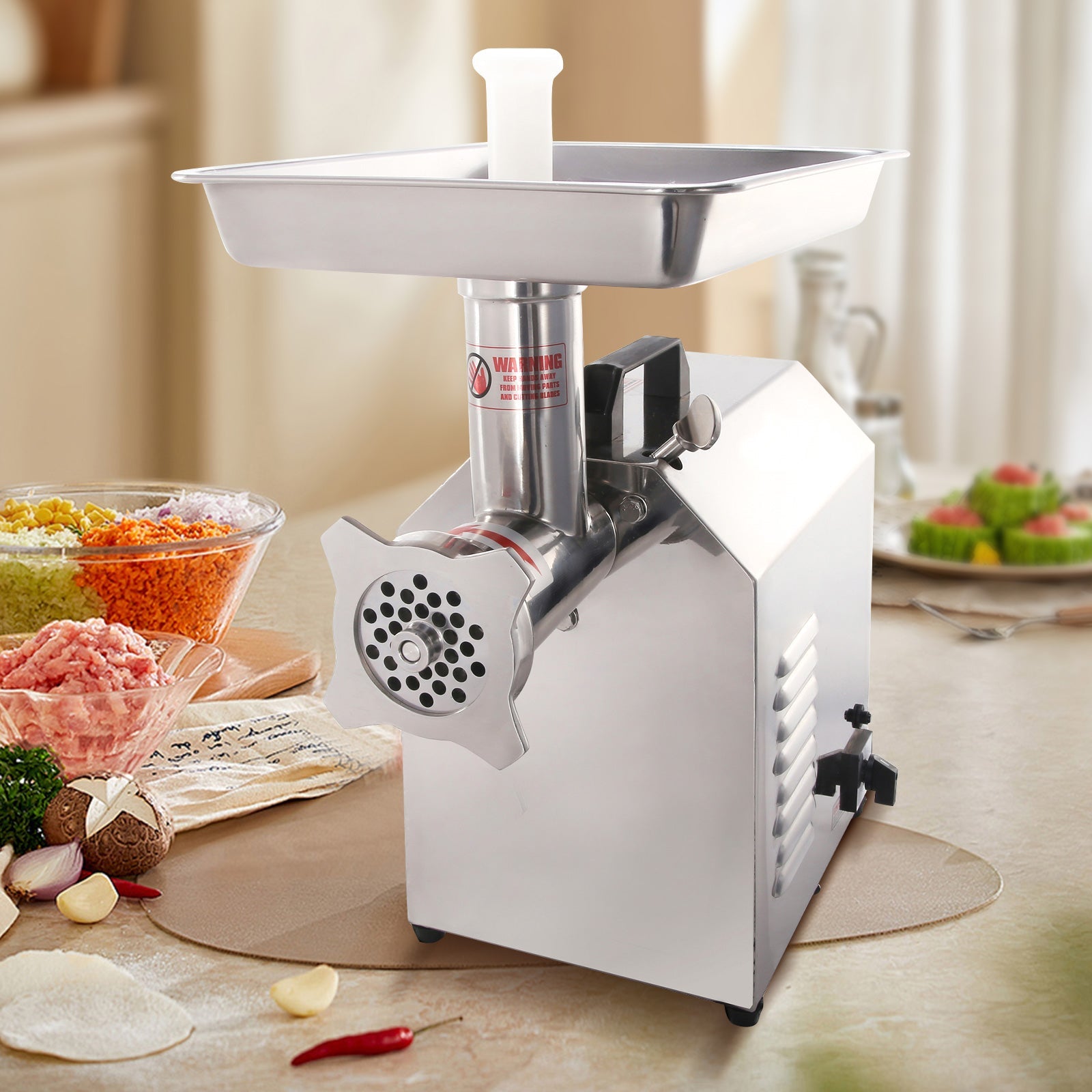 MorganGastro Electric Meat Grinder, 900W, 560 lbs/h Stainless Steel Food Mincer - Image 2