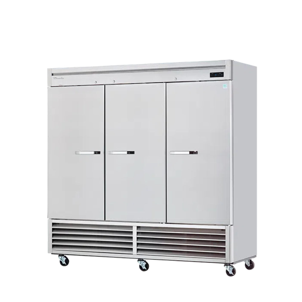 MorganGastro 3 Solid Doors 72 cu. ft. Stainless Refrigerator,Bottom-Mount Compressor