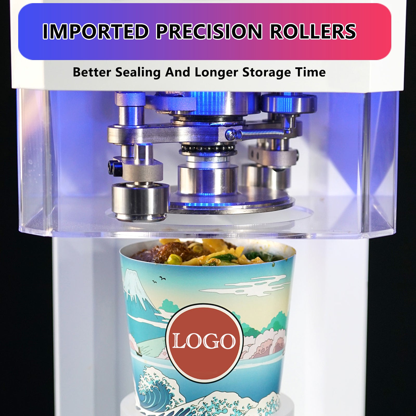 MorganGastro Fully Automatic Can Sealing Machine, Cup Sealer with 40-100mm Caliber Height 40-190mm Seal A Variety of Lids for Milk Tea Shops, Bakeries - Image 10