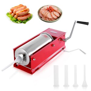 MorganGastro 11 Lbs(5liter) Sausage Stuffer 2 Speed Steel Horzontal Spray-painted Sausage Stuffer Maker