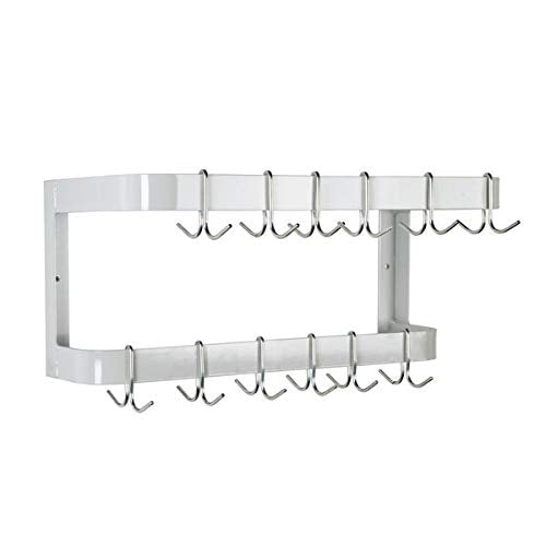 MorganGastro 48 in. Wall Mounted Commercial Stainless Steel Double Line Pot Rack