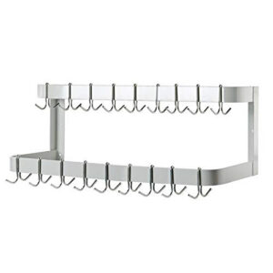 MorganGastro 84 in. Wall Mounted Commercial Stainless Steel Double Line Pot Rack