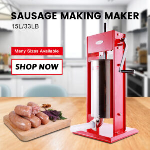 MorganGastro Sausage Stuffer 2 Speed Stainless Steel Vertical Sausage Maker (32lb / 15 Liter)(Official Refurbishment)